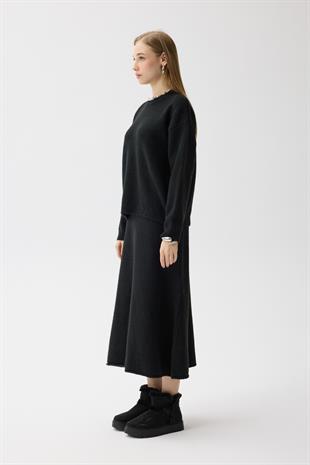 Helen Basic Triko Takım - Siyah 