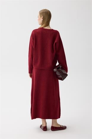 Helen Basic Triko Takım - Vişne