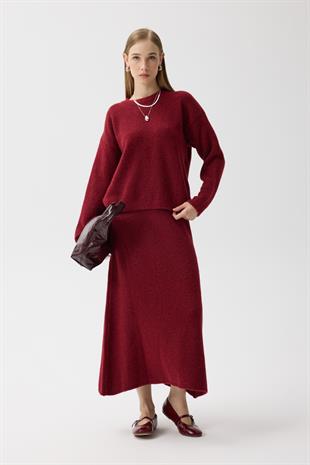 Helen Basic Triko Takım - Vişne