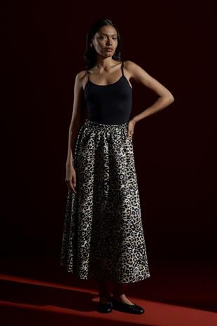 Hira Leopar Skuba Kloş Etek