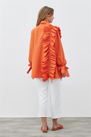 İLEYDA BÜZGÜLÜ GÖMLEK- TURUNCU