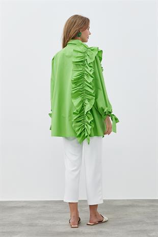 İLEYDA BÜZGÜLÜ GÖMLEK - YEŞİL