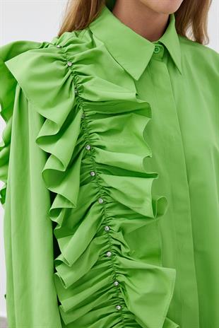 İLEYDA BÜZGÜLÜ GÖMLEK - YEŞİL