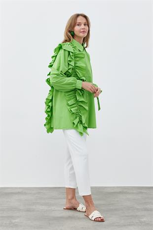 İLEYDA BÜZGÜLÜ GÖMLEK - YEŞİL