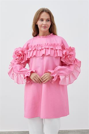 İSABELLA GÜLLÜ GÖMLEK- FUŞYA