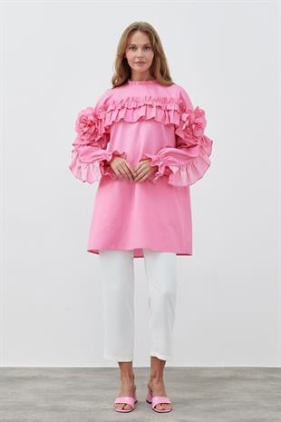 İSABELLA GÜLLÜ GÖMLEK- FUŞYA