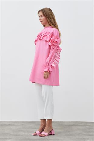 İSABELLA GÜLLÜ GÖMLEK- FUŞYA