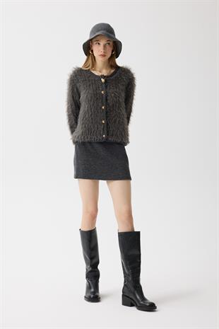 Isabella Tüylü Hırka - Antrasit