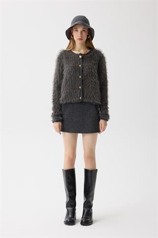 Isabella Tüylü Hırka - Antrasit