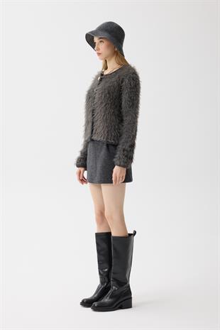 Isabella Tüylü Hırka - Antrasit