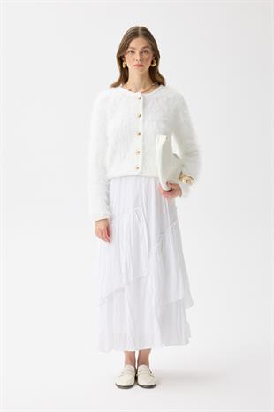 Isabella Tüylü Hırka - Beyaz