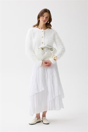 Isabella Tüylü Hırka - Beyaz