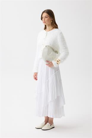 Isabella Tüylü Hırka - Beyaz