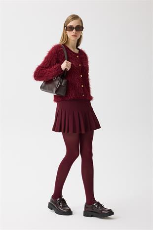 Isabella Tüylü Hırka - Bordo