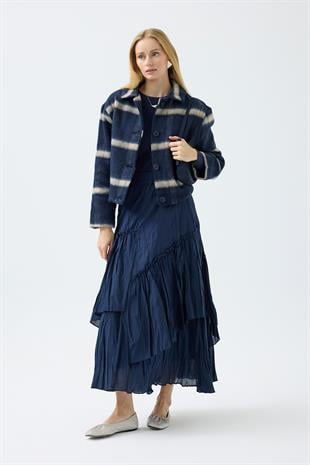 Isla Ekose Kaşe Ceket - Lacivert