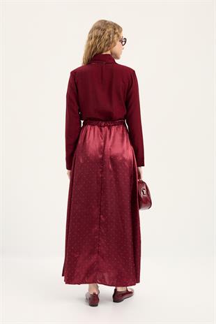 İzel Önden Bağlamalı Gömlek - Bordo