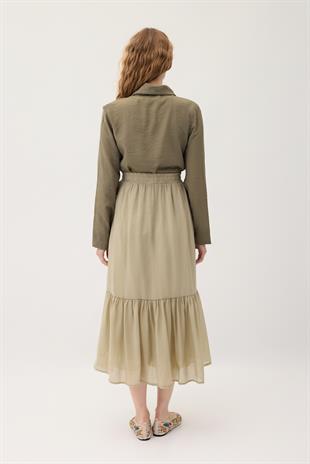 İzel Önden Bağlamalı Gömlek - Haki