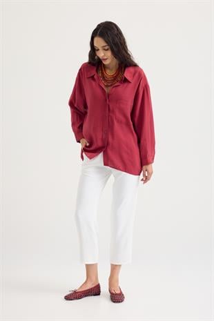 Juniper Modal Gömlek - Bordo