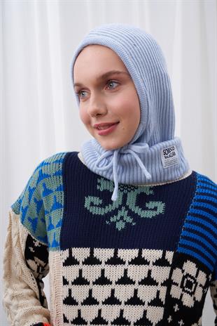 KAPÜŞONLU BERE - BEBE MAVİ