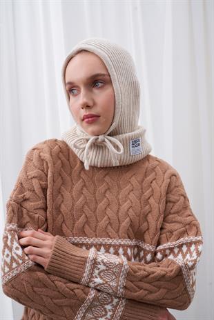 KAPÜŞONLU BERE - BEJ