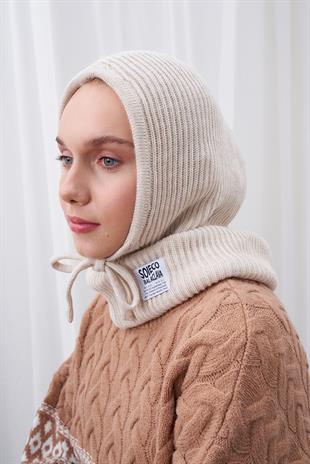 KAPÜŞONLU BERE - BEJ