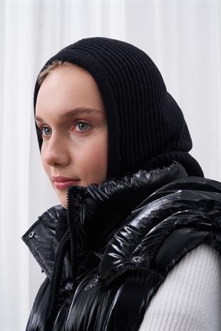 KAPÜŞONLU BERE - SİYAH