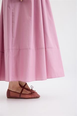 Kate Belden Bağlamalı Poplin Elbise-Eflatun