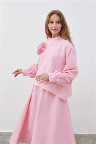 KATERİNA KREP TAKIM - PEMBE 