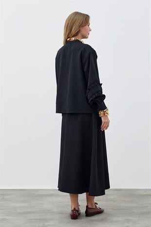 KATERİNA KREP TAKIM - SİYAH 