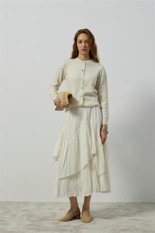 Katya Simli Hırka - Ekru