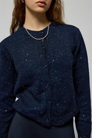 Katya Simli Hırka - Lacivert