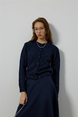 Katya Simli Hırka - Lacivert