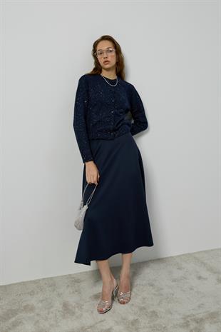 Katya Simli Hırka - Lacivert