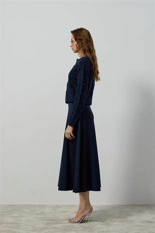 Katya Simli Hırka - Lacivert