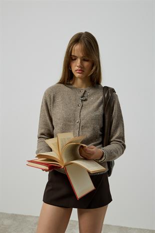 Katya Simli Hırka - Vizon