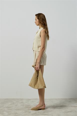 Kendall Aksesuar Düğmeli Süveter - Krem