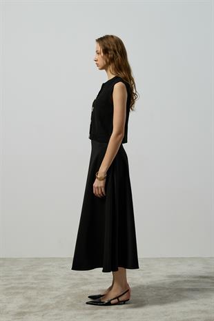 Kendall Aksesuar Düğmeli Süveter - Siyah