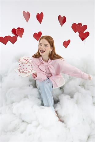 Kravatlı Poplin Gömlek - Pudra pembe