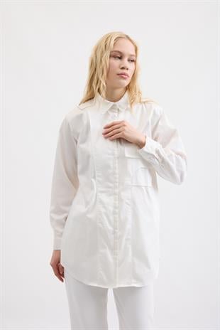 Laverna Cepli Gömlek- Beyaz