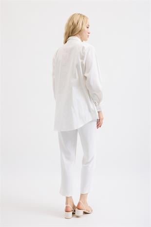 Laverna Cepli Gömlek- Beyaz