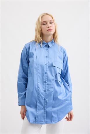 Laverna Cepli Gömlek - Mavi