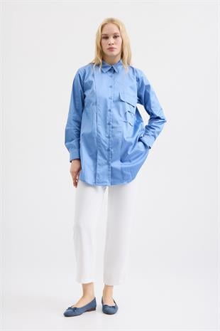 Laverna Cepli Gömlek - Mavi