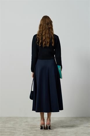 Lavinia Selanik Örme Fiyonklu Hırka - Lacivert