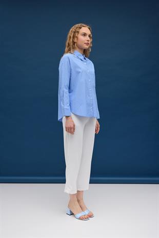 Lea Pul İşlemeli Gömlek - Mavi