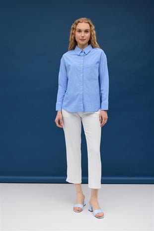 Lea Pul İşlemeli Gömlek - Mavi