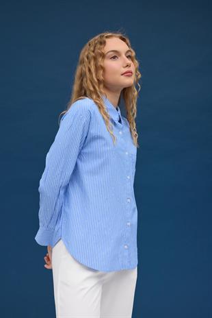 Lea Pul İşlemeli Gömlek - Mavi