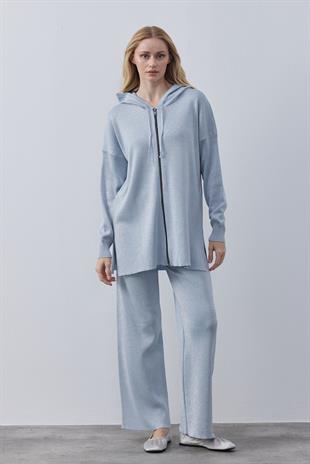 Leah Simli Triko Takım - Bebe mavi