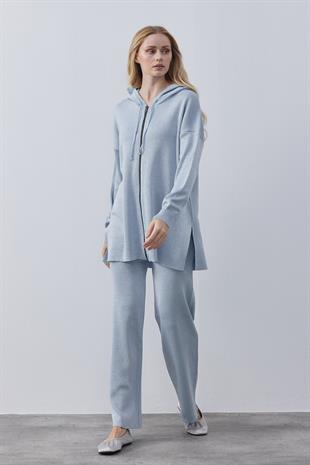 Leah Simli Triko Takım - Bebe mavi