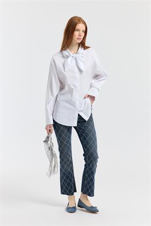 Lepure Kesik Paçalı Taşlı Denim 