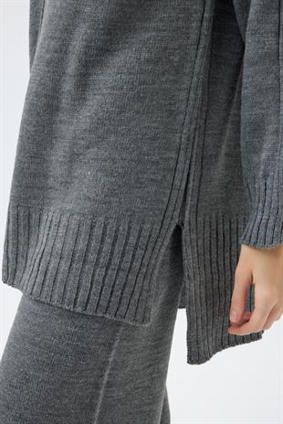 Lilie Nervürlü Triko Takım - Antrasit